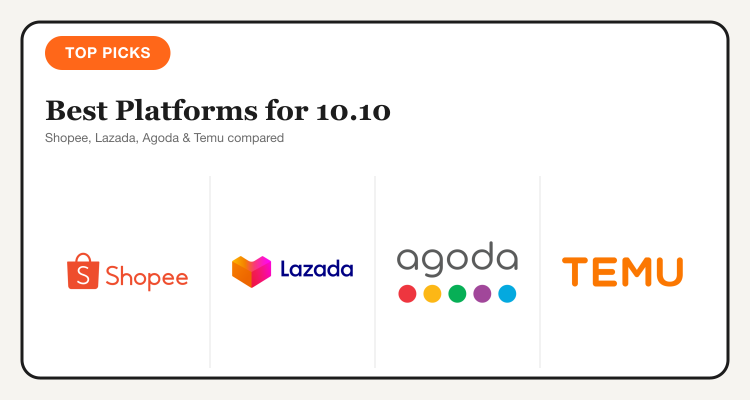 Best platforms for 10.10 Sale Philippines: Shopee, Lazada, Agoda, and Temu compared
