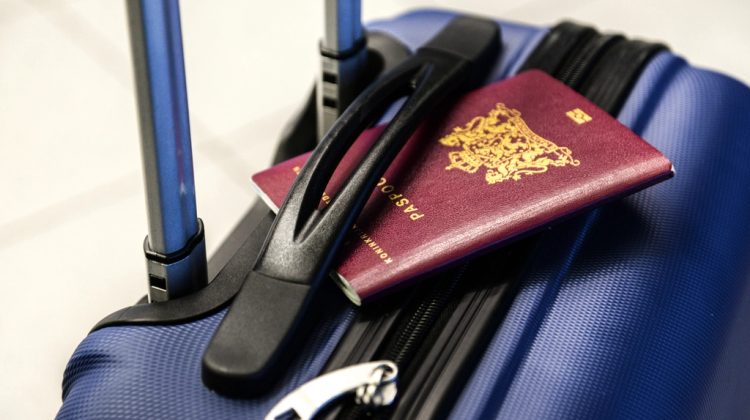 Suitcase and passport ready for travel