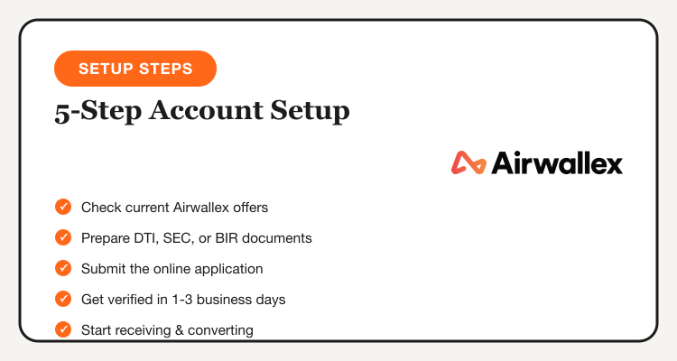 5-step guide to setting up an Airwallex business account in the Philippines
