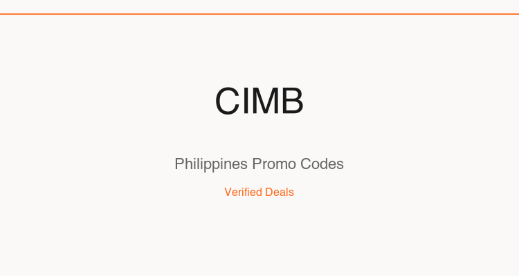CIMB Philippines promo codes and verified discount vouchers: August 2026 deals updated weekly by TipidNation
