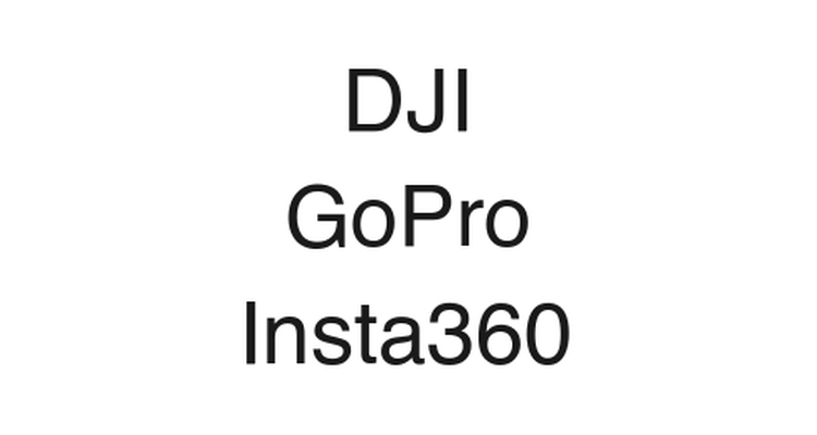 DJI, GoPro, and Insta360 logos