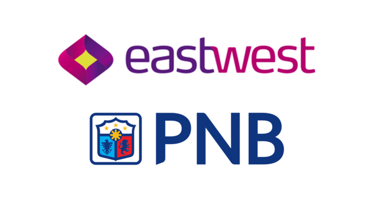EastWest Bank and PNB logos