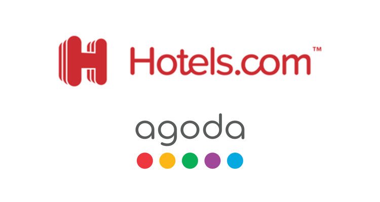 Hotels.com and Agoda logos
