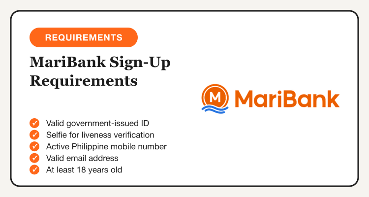 MariBank account opening requirements checklist