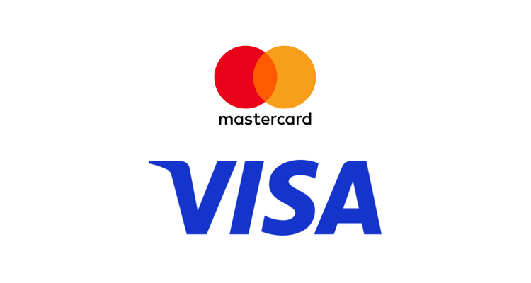 Mastercard and Visa logos