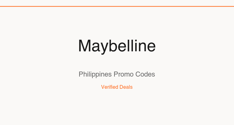 Maybelline Philippines promo codes and verified discount vouchers: August 2026 deals updated weekly by TipidNation