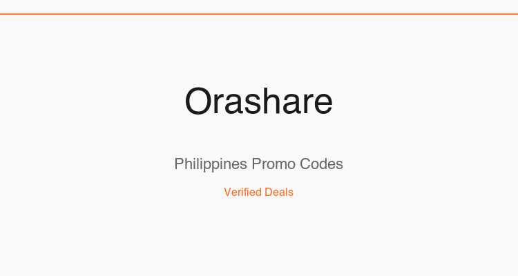 Orashare Philippines promo codes and verified discount vouchers: August 2026 deals updated weekly by TipidNation
