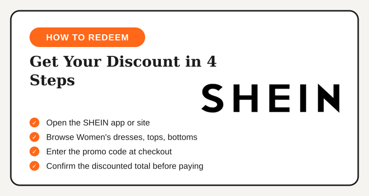Steps to redeem the SHEIN Women's Clothing Sale promo code in the Philippines