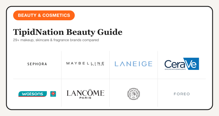 TipidNation beauty and cosmetics brands guide covering makeup, skincare, and fragrance