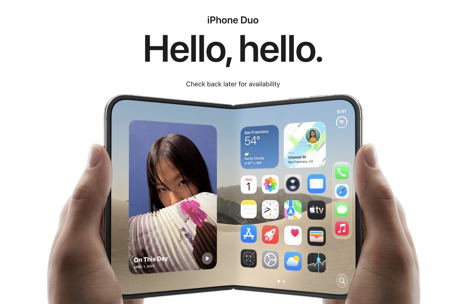 iPhone Duo Hello, hello launch page on Apple's official Philippine store, check back later for availability